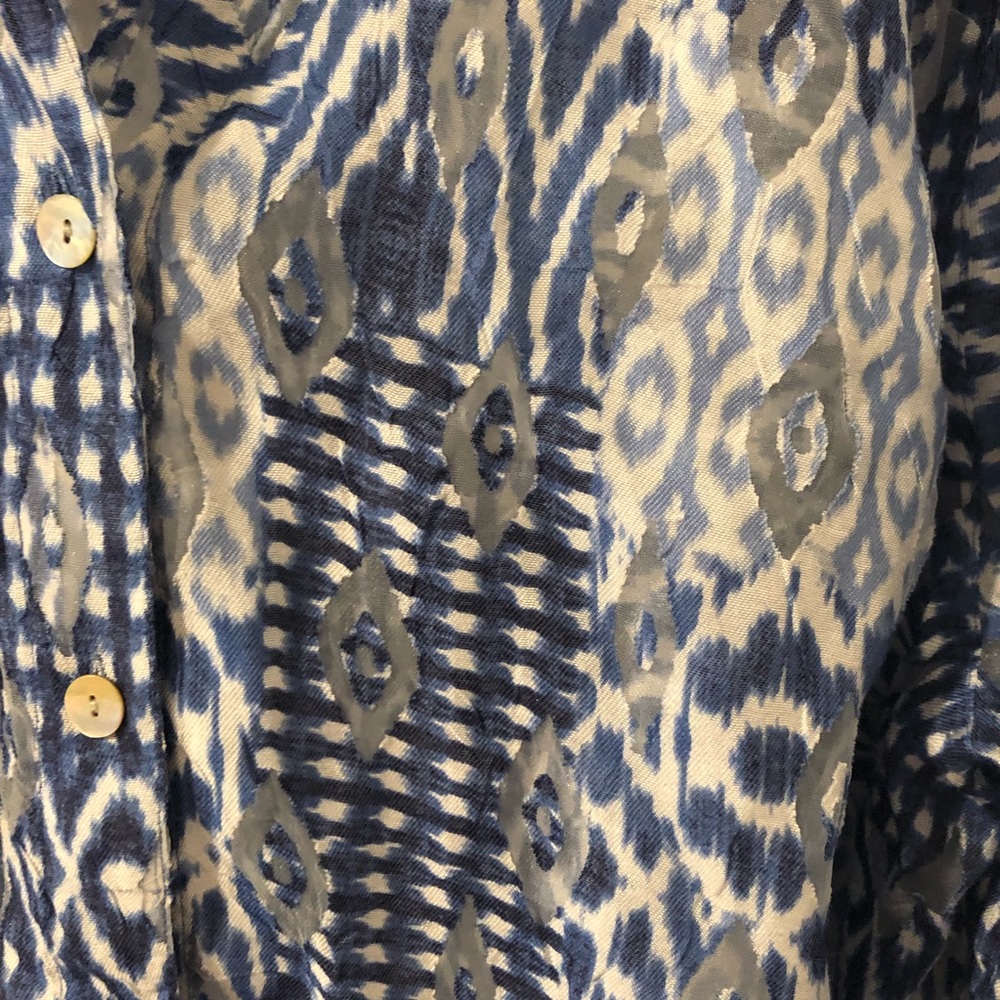 Ruby Rd. Blue Patterned Blouse - Picture 2 of 3
